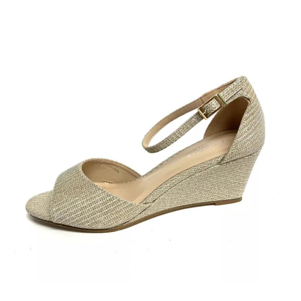 Paradox London Womens Wedge Sandal Gold 8.5 M